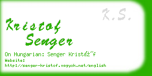 kristof senger business card